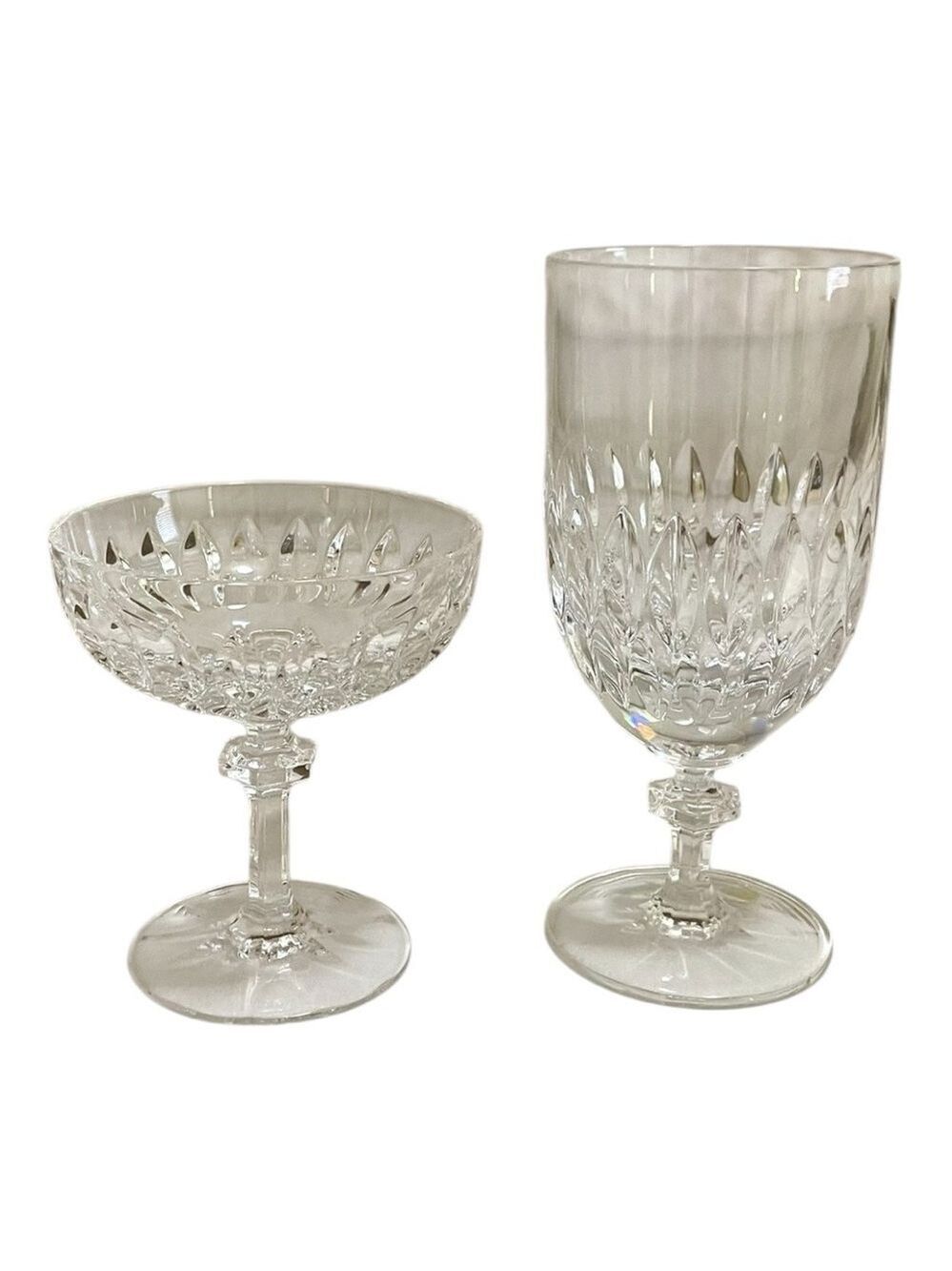Gorham Crystal, Althea, 1 Champagne/Tall Sherbet & 1 Iced Tea Cut Glass.